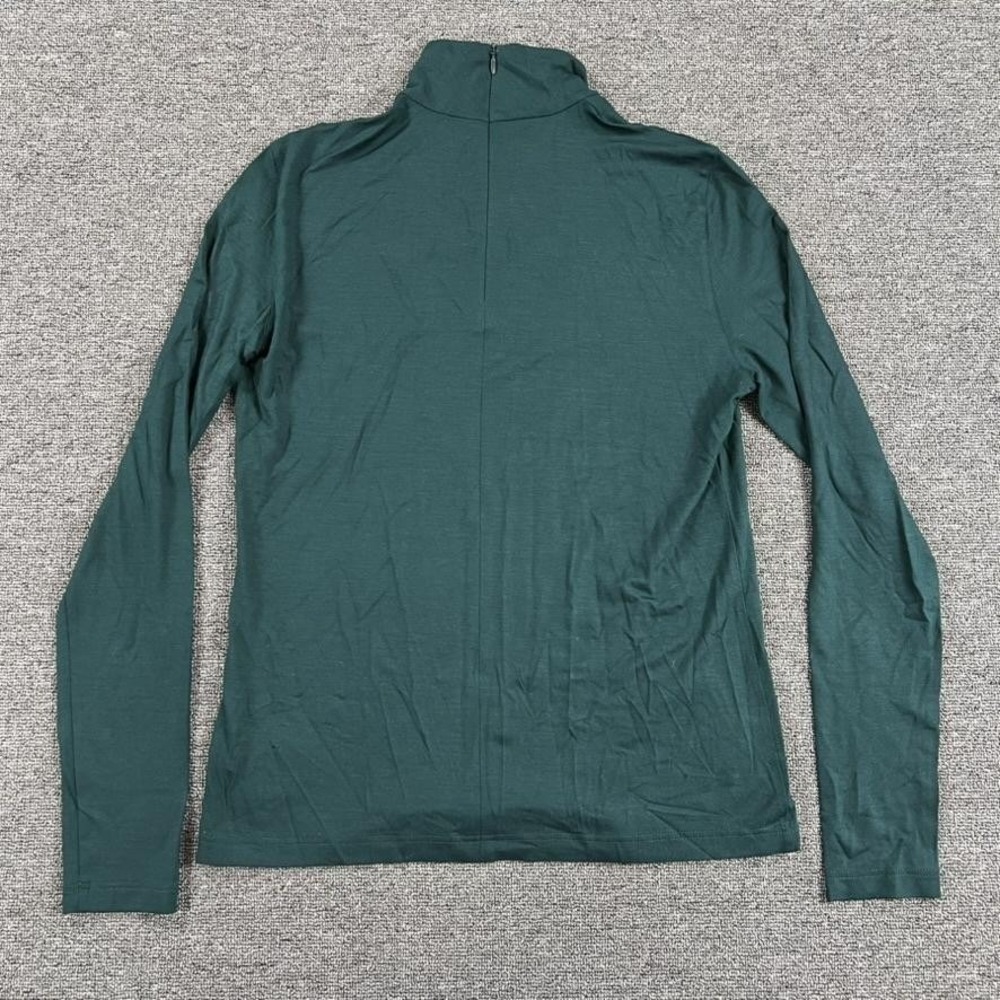Akris Punto Shirt Womens 10‎ Green Modal Turtleneck Long Sleeve Stretch Top
